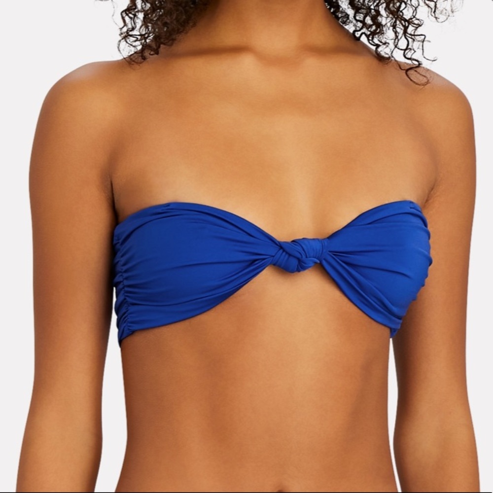 Frankies Bikinis carrie knotted bandeau bikini top sizeS